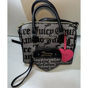 Juicy Couture Handbag Logo Design Medium Satchel With Heart Matching Wallet